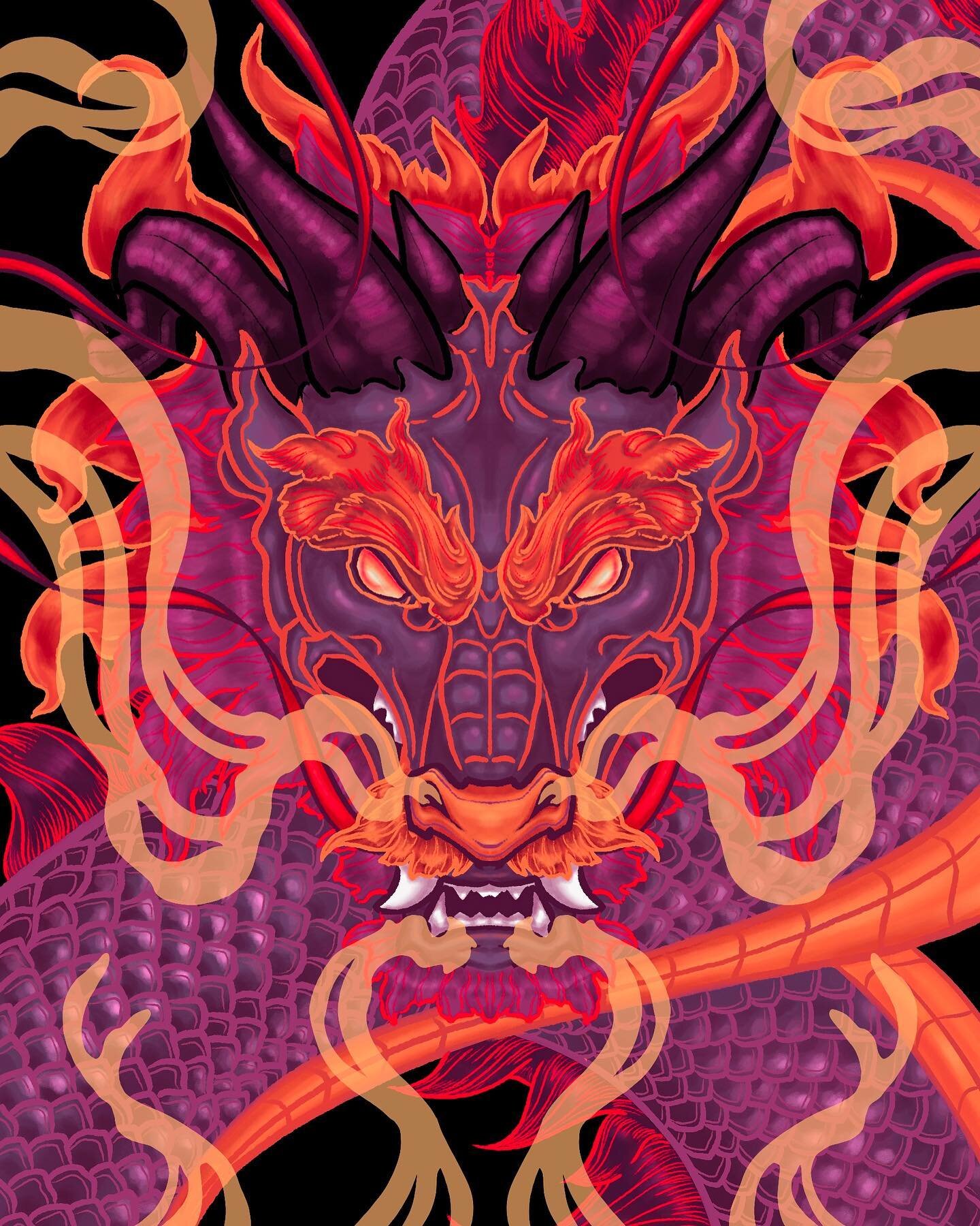 Tomorrow is officially the year of the dragon and here&rsquo;s a new piece for the occasion! 
-
-
-
#dragonart #yearofthedragon #lunarnewyear #unnaturell #graphicart #dragon #fantasyart #olympiaartist #washingtonartist #artoftheday #dailyart