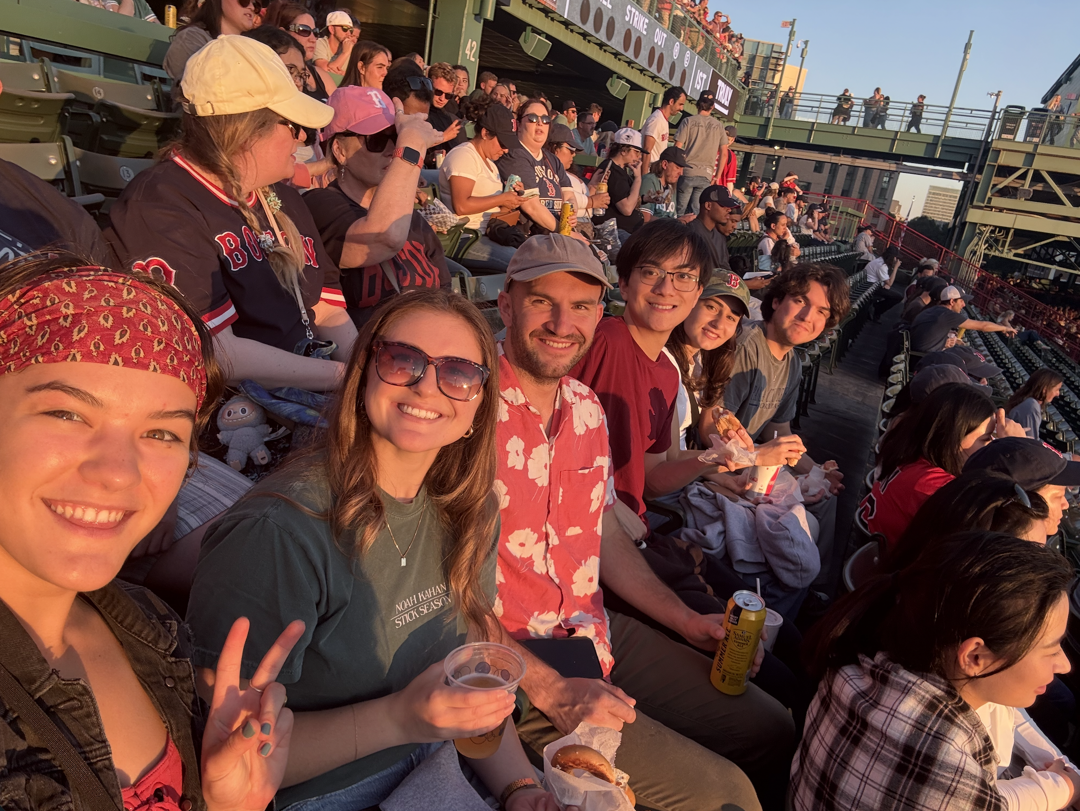 A great night at Fenway! Good company, ballpark food, and cheering on the Red Sox together.