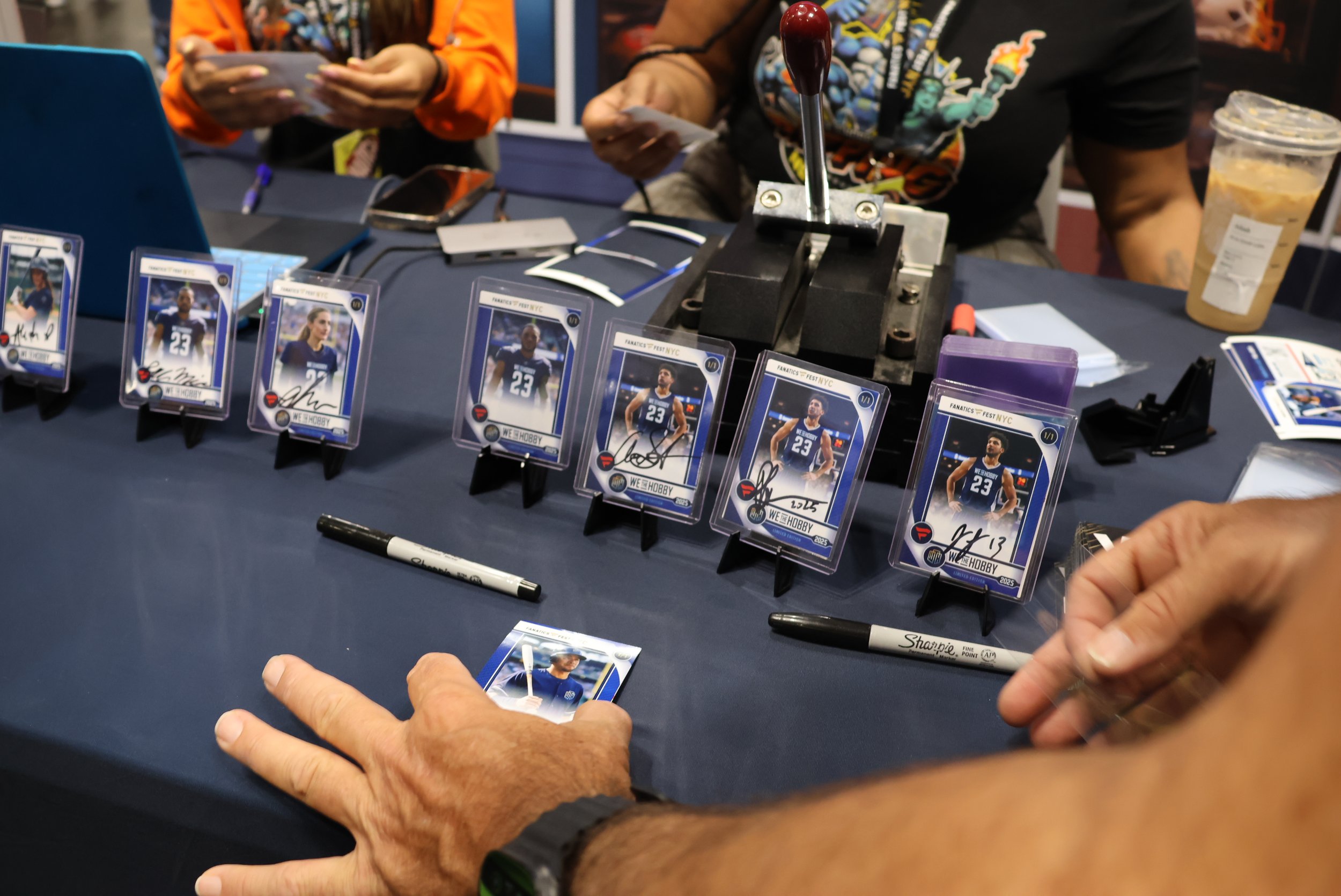 One-of-one custom sports card created live by Fotoboyz for WeTheHobby at Fanatics Fest NYC 2025