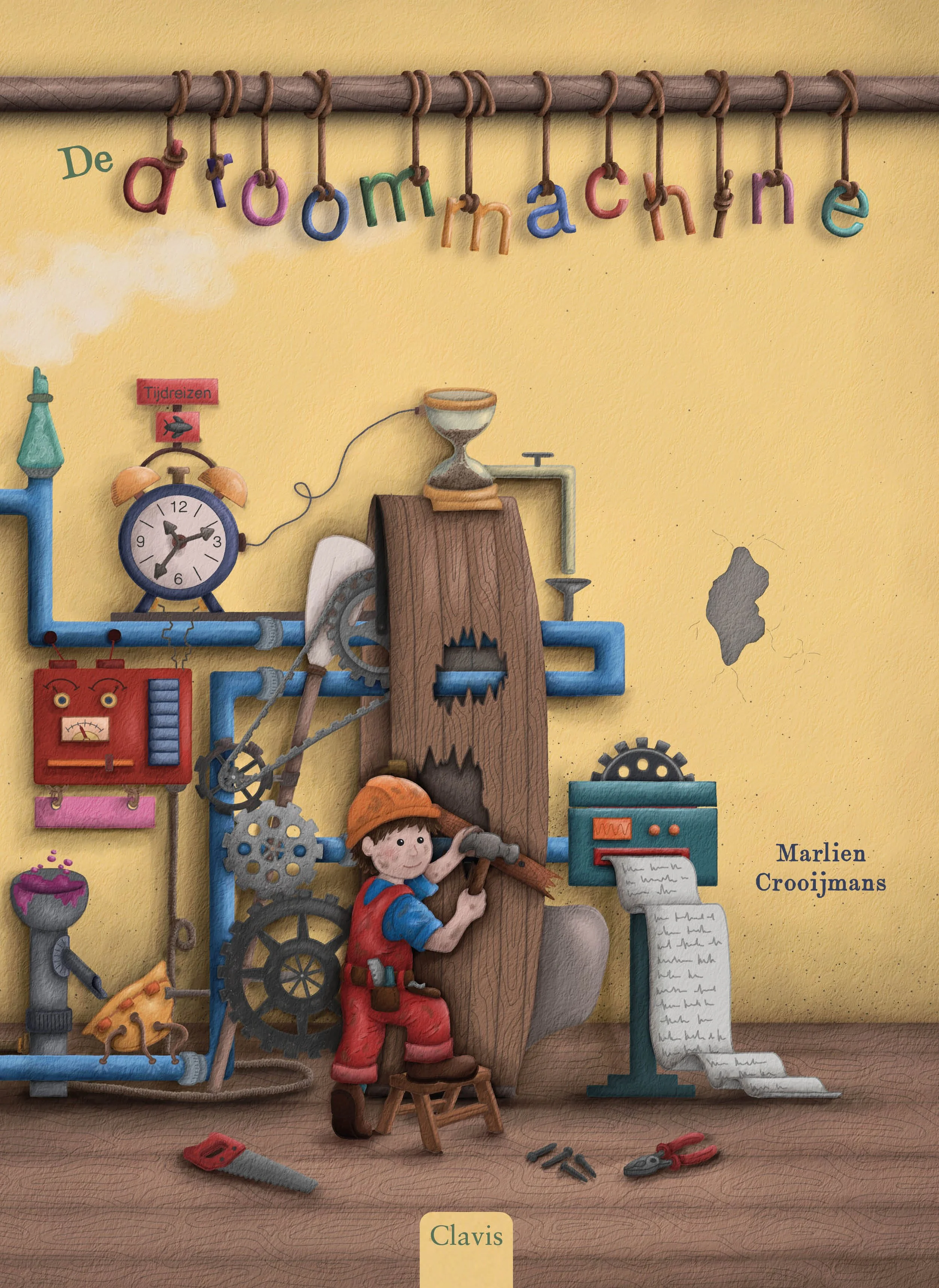 Illustratie van De droommachine. Marlien Crooijmans kinderboeken.