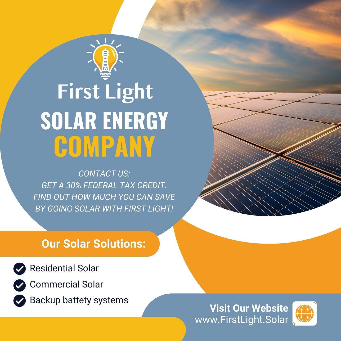 Check us out at www.firstlight.solar today and learn how you can save on your energy bill with Solar!