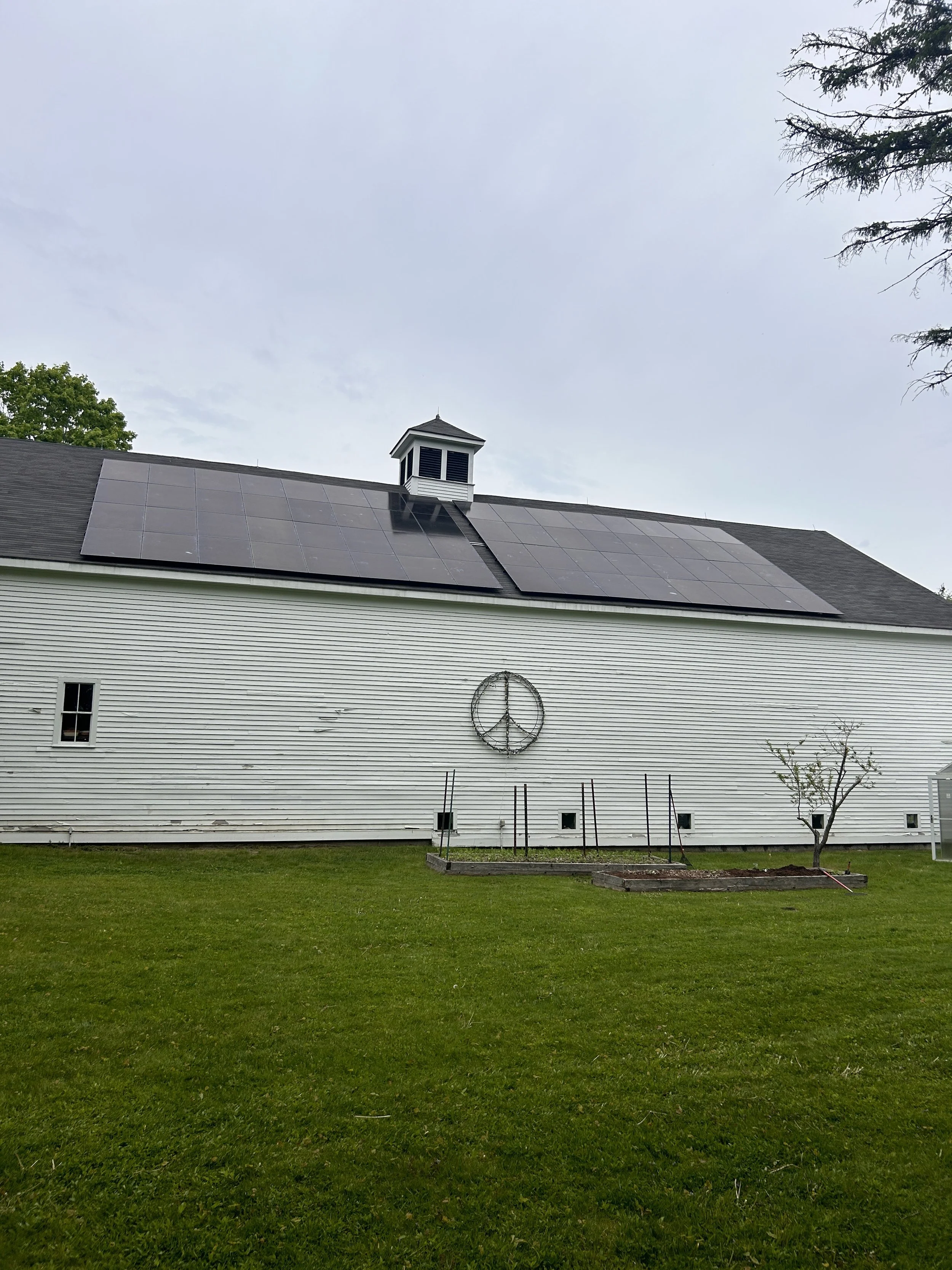 Barn with Solar and a peace sign