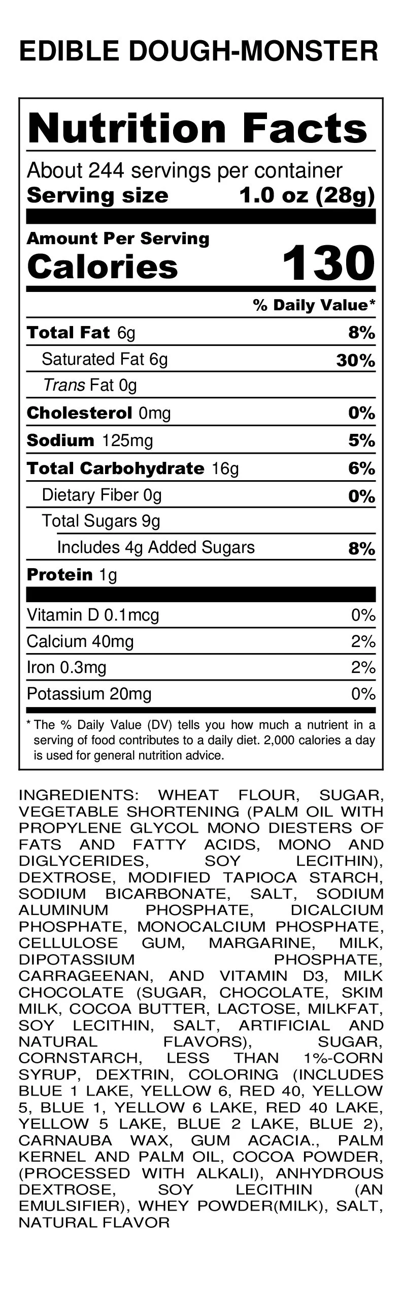 Edible Cookie Dough Nutrition — Yogurtini KC