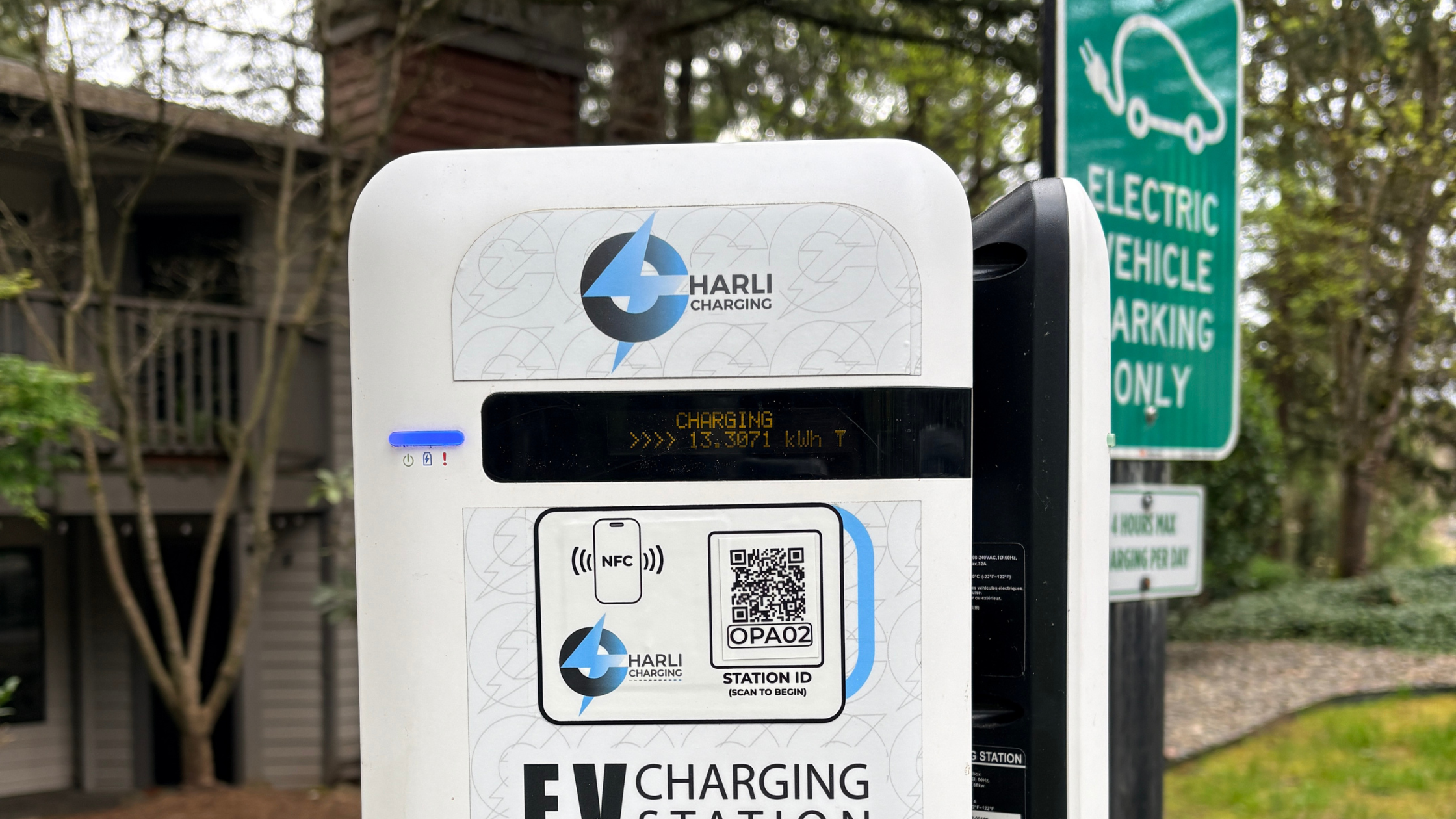 Charli Charging EV charging station at Oswego Pointe Apartments in Oregon.