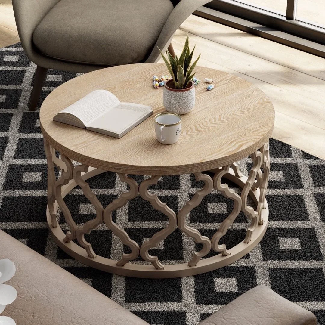 New Rustic French/Boho Circular Coffee Table