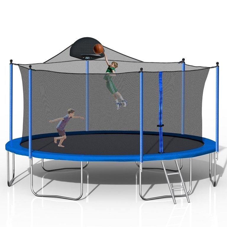New 14FT Trampoline with Basketball Hoop