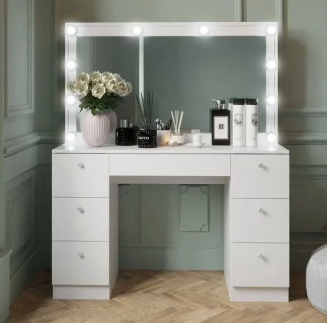 New White vanity with LED Lights