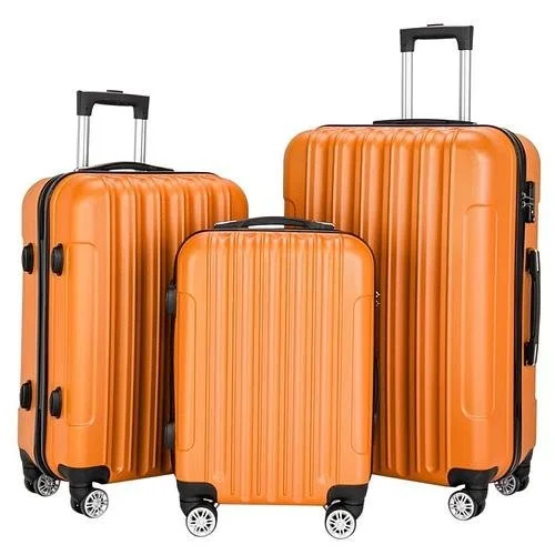 New Winado 3 Pcs ABS Nested Spinner Suitcase Luggage Set With TSA Lock Orange
