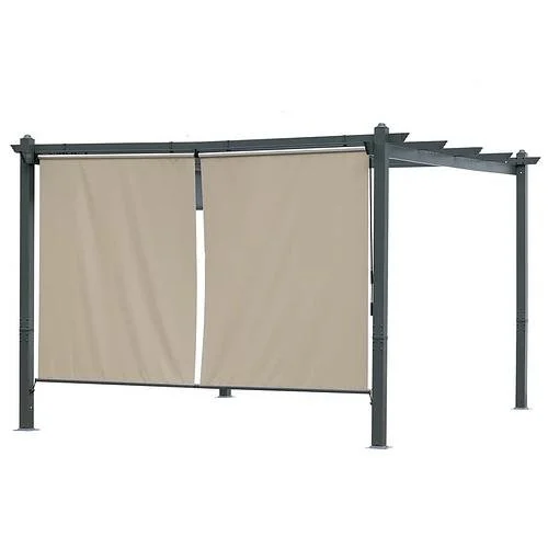 New Aoodor Roller Shade, Pergola Curtain, Cordless Roller Shade Gazebo Curtain Only, 4.8' x 6' - 2 Pack