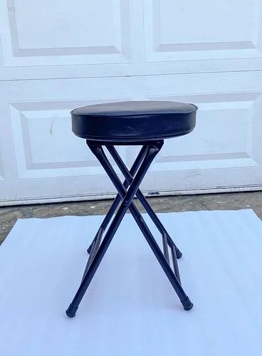 Black Folding Stool