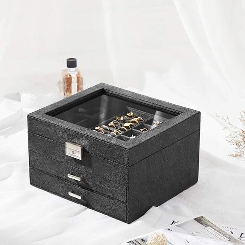 New Jewelry Box 3 Tier 3 Tier Velvet Display Stand Grey