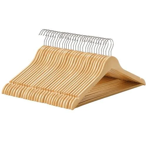 New 20 Piece Wooden Hangers with Shoulder Grooves (small)