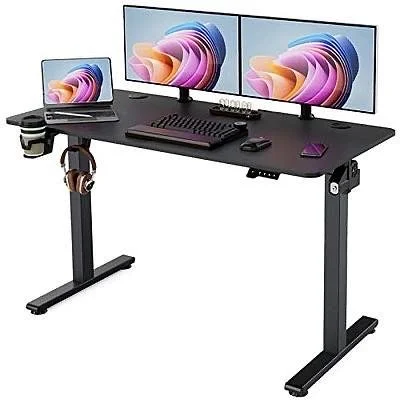 New Black Standing Desk - Stand up Desk with Splice Board, Electric Adjustable Height Desk