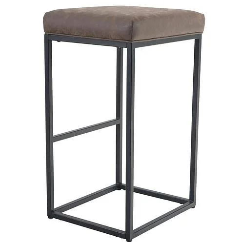 New Single 30 in Brown Backless Metal Frame Bar Stools with PU Leather Cushion