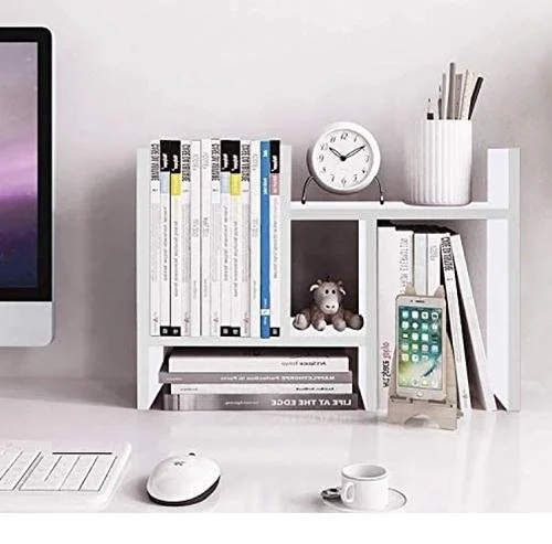 New  Desktop Organizer Office Storage Rack Adjustable White