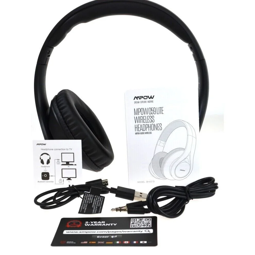 MPOW 059 Lite Wireless Headphones Foldable Bluetooth Over Ear