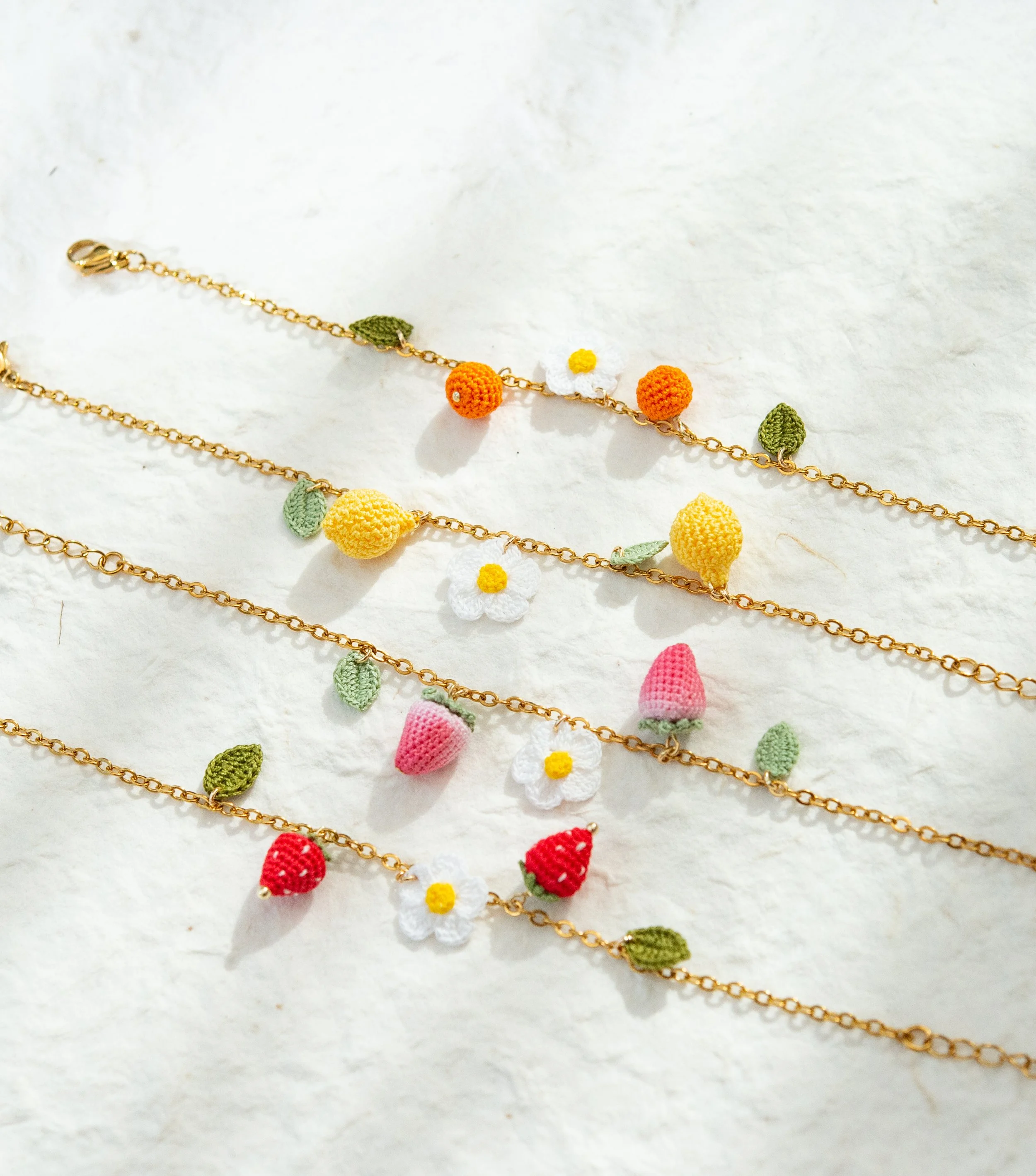 Micro Crochet Fruit Charm Bracelet Series