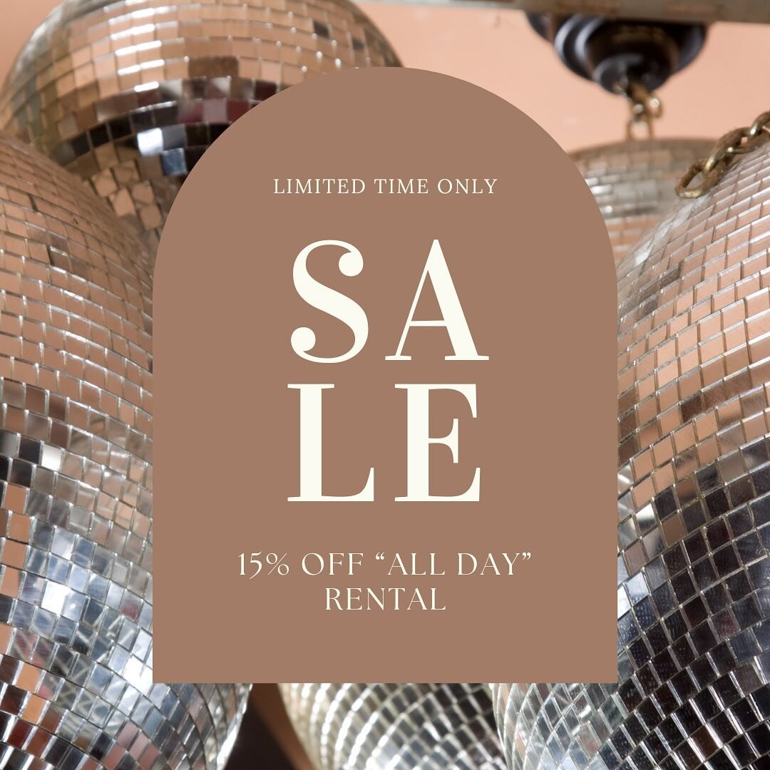 We are excited to announce that we are offering 15% off any &ldquo;All Day&rdquo; photo booth rental! Our booth is the perfect addition to your next event, offering a sleek, modern look and providing an interactive element for your guests! It&rsquo;s