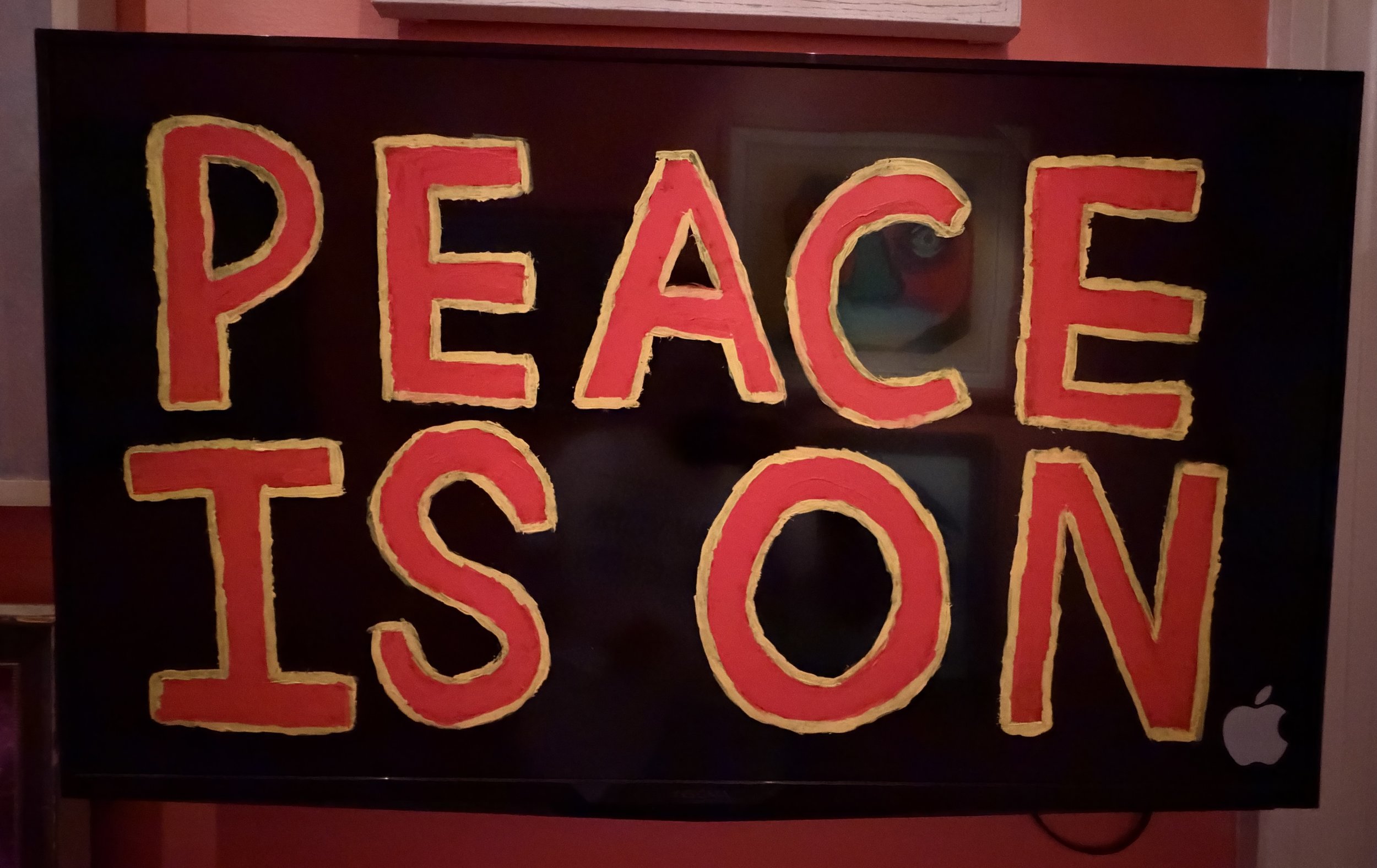 "Peace is ON"
Acrylic on TV Installation
NYC, USA. 2018