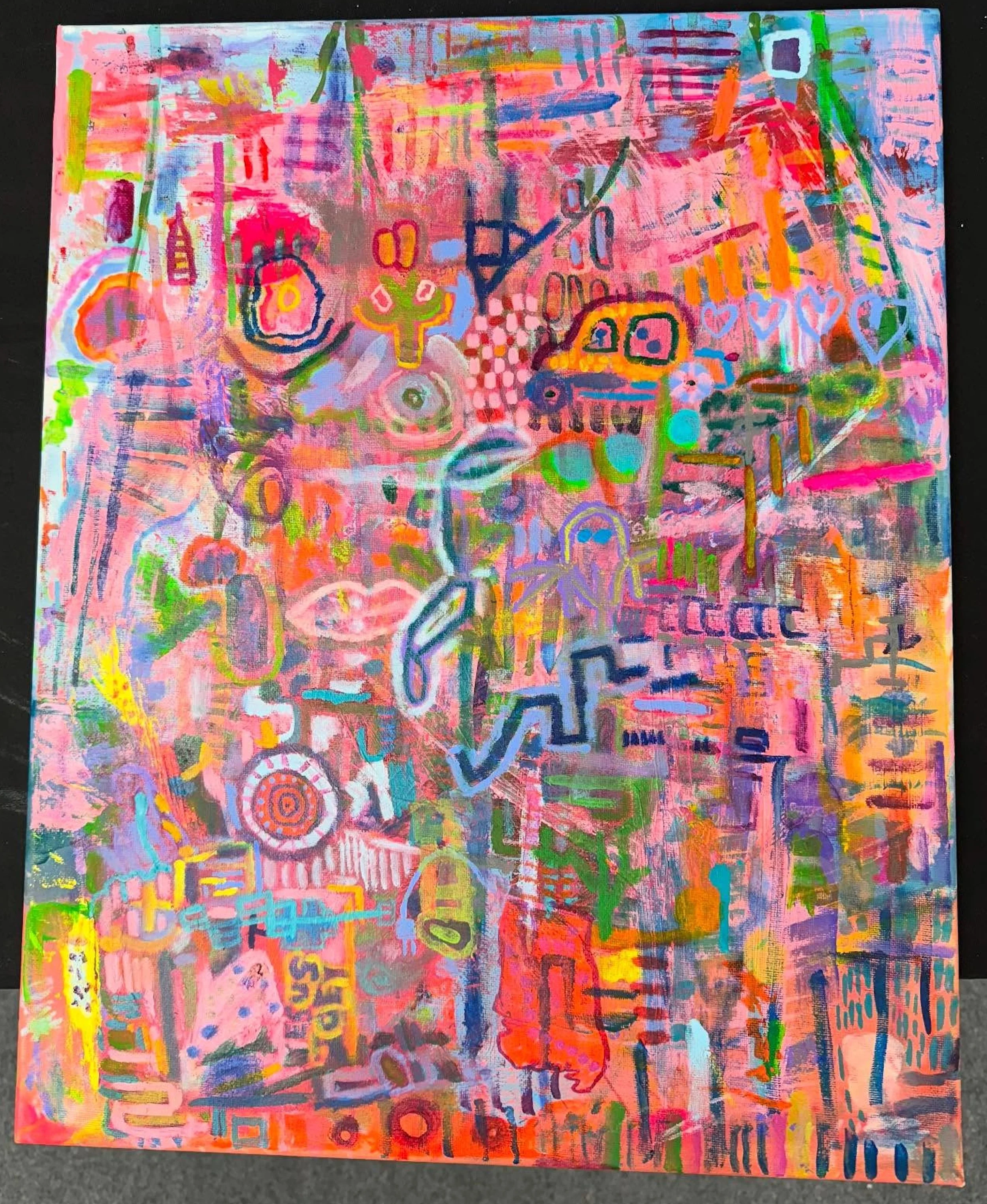 "Mapping the moment"
Acrylic on Canvas
Miami Beach, USA. 2023