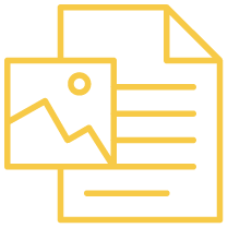 An icon of a photograph and a document indicating images and files.