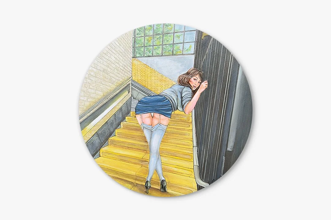 Rear View, 2025. Mixed-media on canvas, 50 cm - Sold