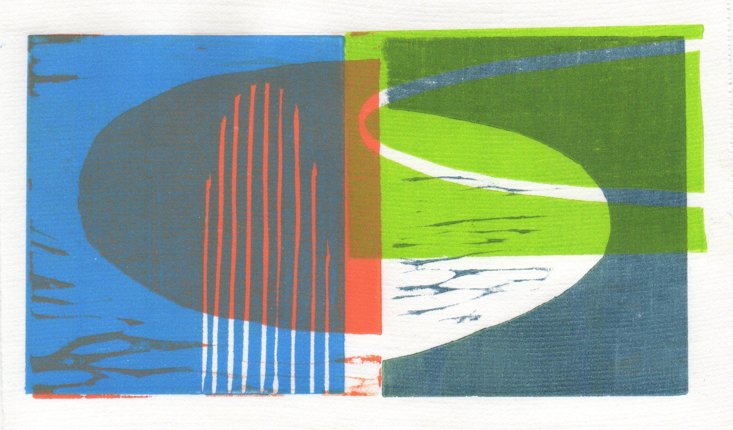 Booby Traps 1 | 2014 | porchoir monotype | 7.5" x 4"