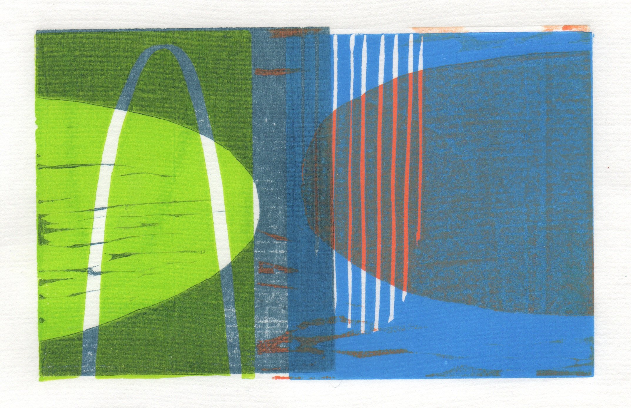 Booby Traps 2 | 2014 | porchoir monotype | 7.5" x 4"