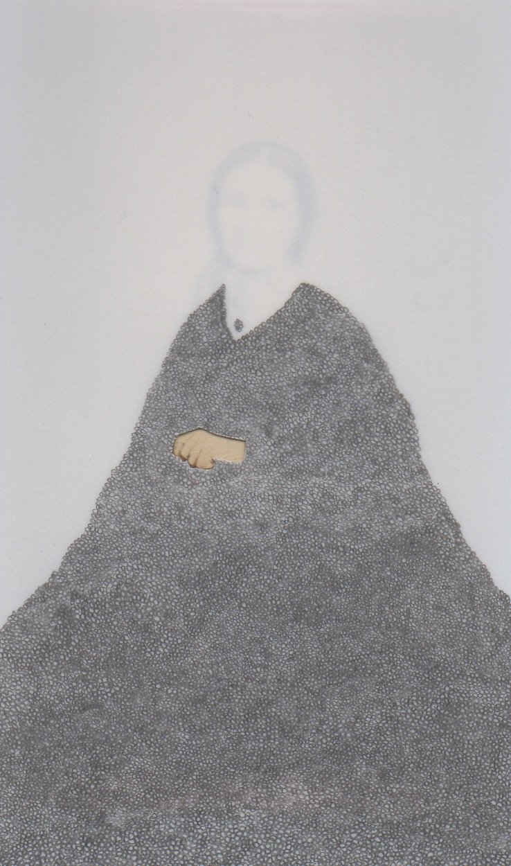 detail Delilah | 2014 | carte-de-visite, graphite on transparent polypropylene paper | 11" x 14"