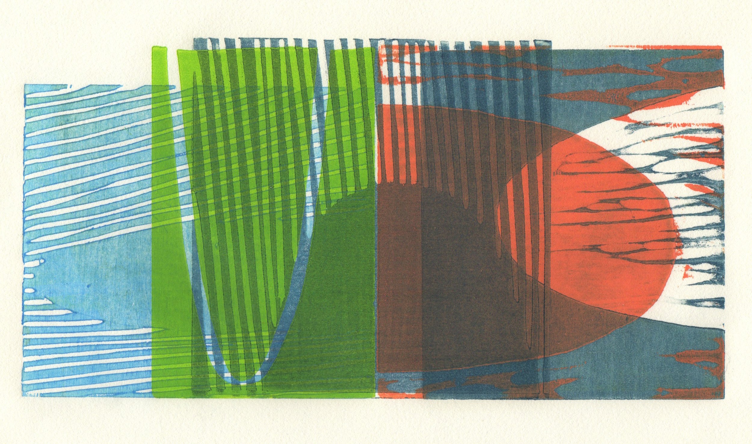 Booby Traps 3 | 2014 | porchoir monotype | 7.5" x 4"