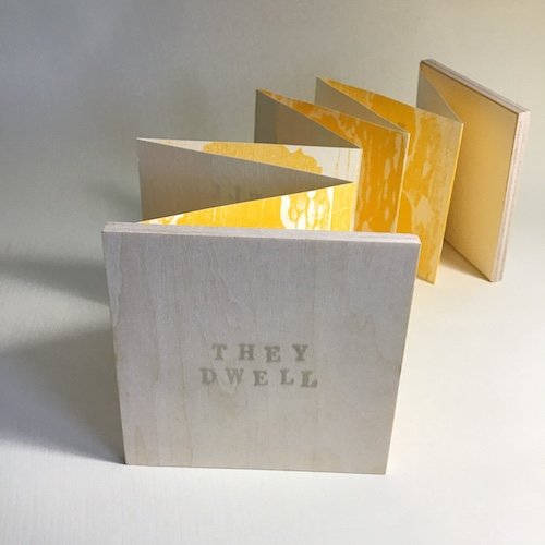 They Dwell | 2020 | Accordion Book | wood and paper | 3.5" x 3.5" x variable
