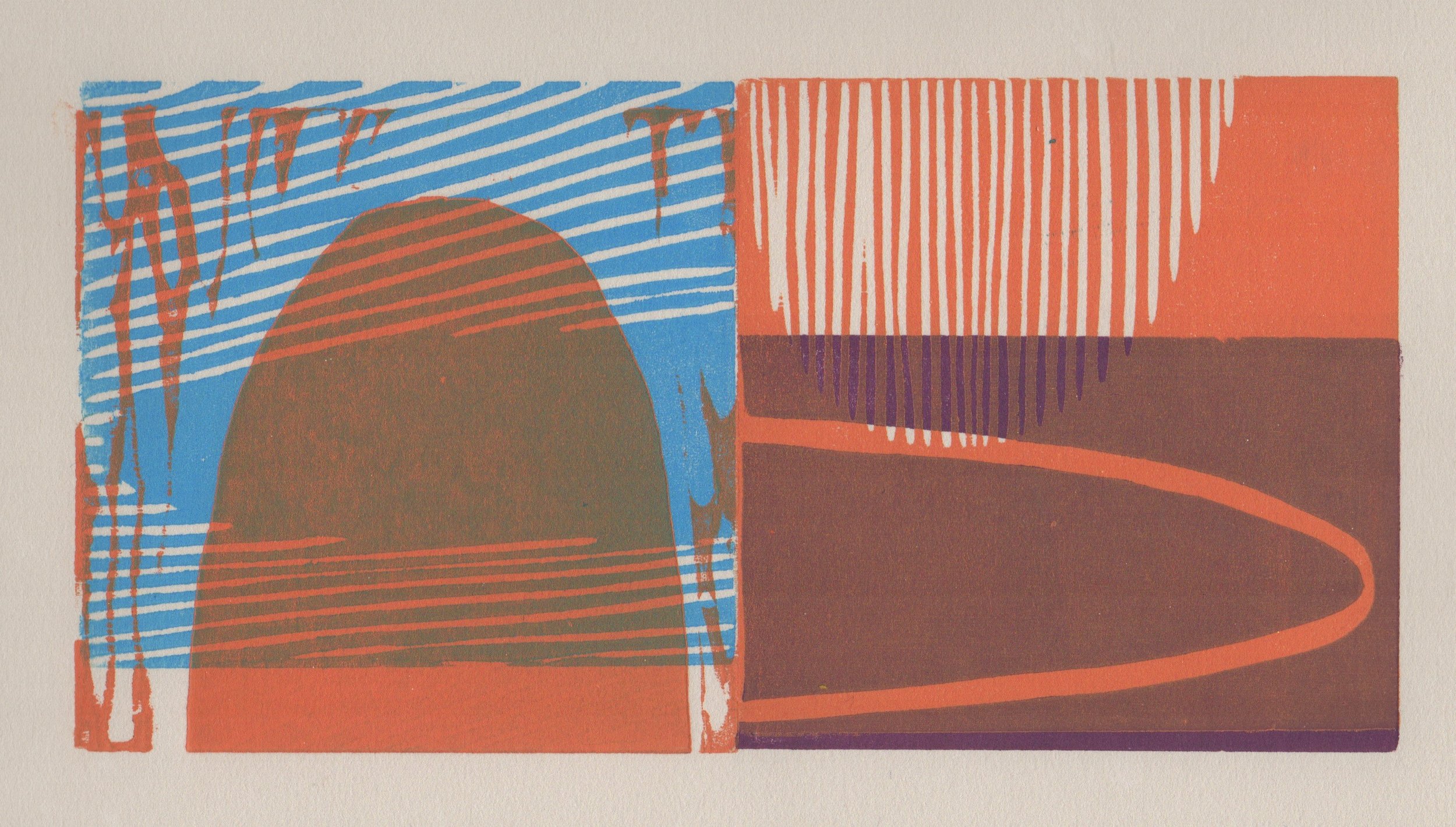 Coral Springs | 2013 | woodcut monotype | 3.5" x 7"