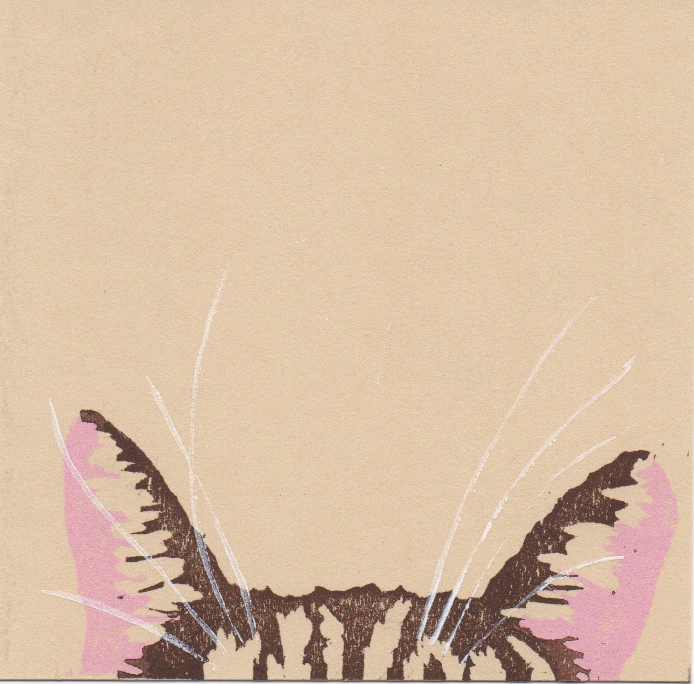 Meow | 2012 | color linocut | 6" x 6" | Edition of 15