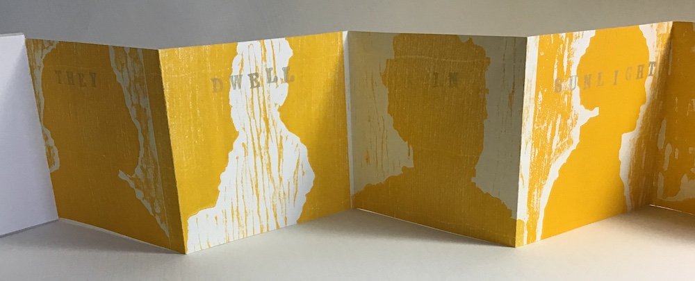 They Dwell | 2020 | Accordion Book | wood and paper | 3.5" x 3.5" x variable