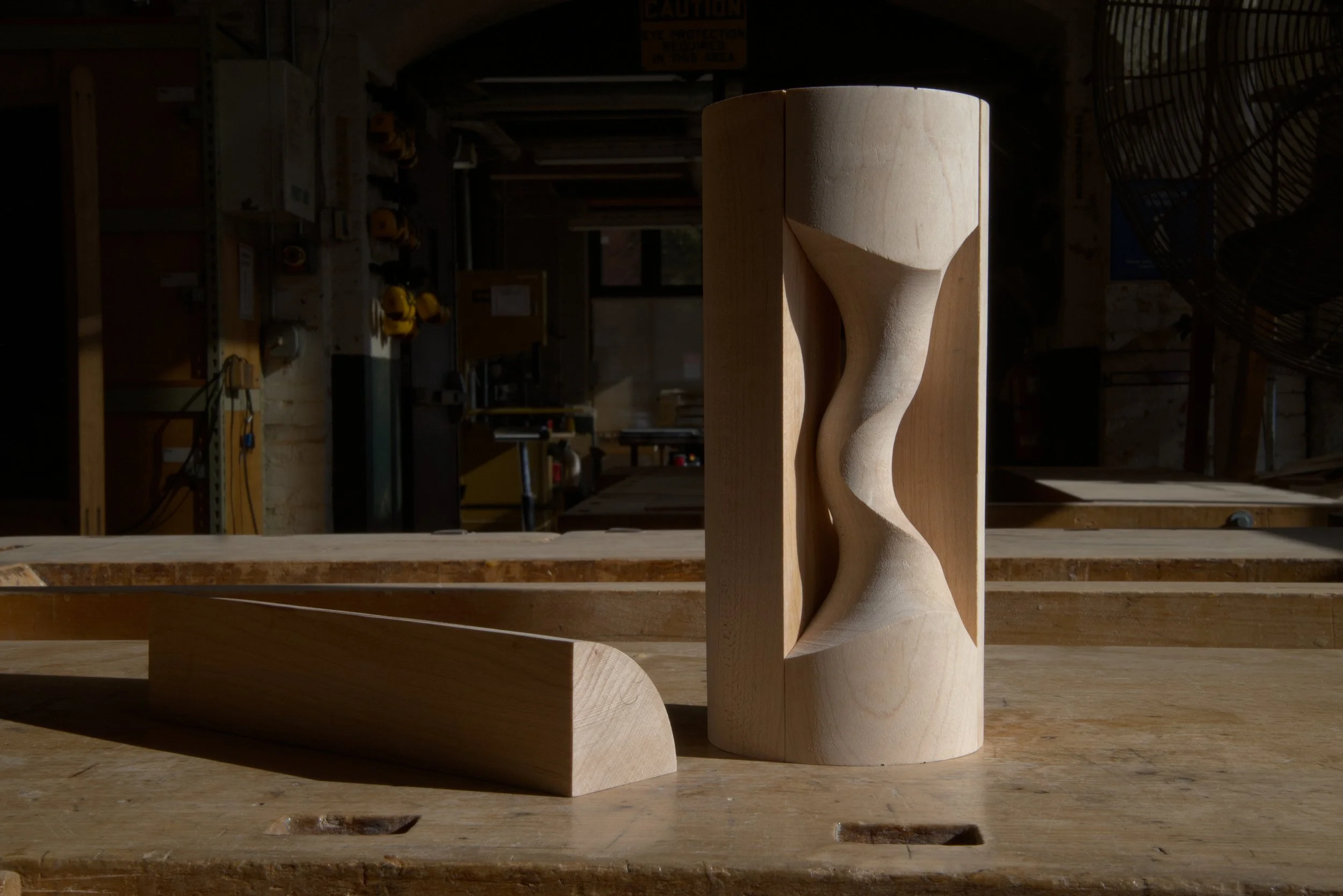 Four-Part Segmented Turning with Offset-Turned Component | maple hardwood | 2" x 2" x 8.25"