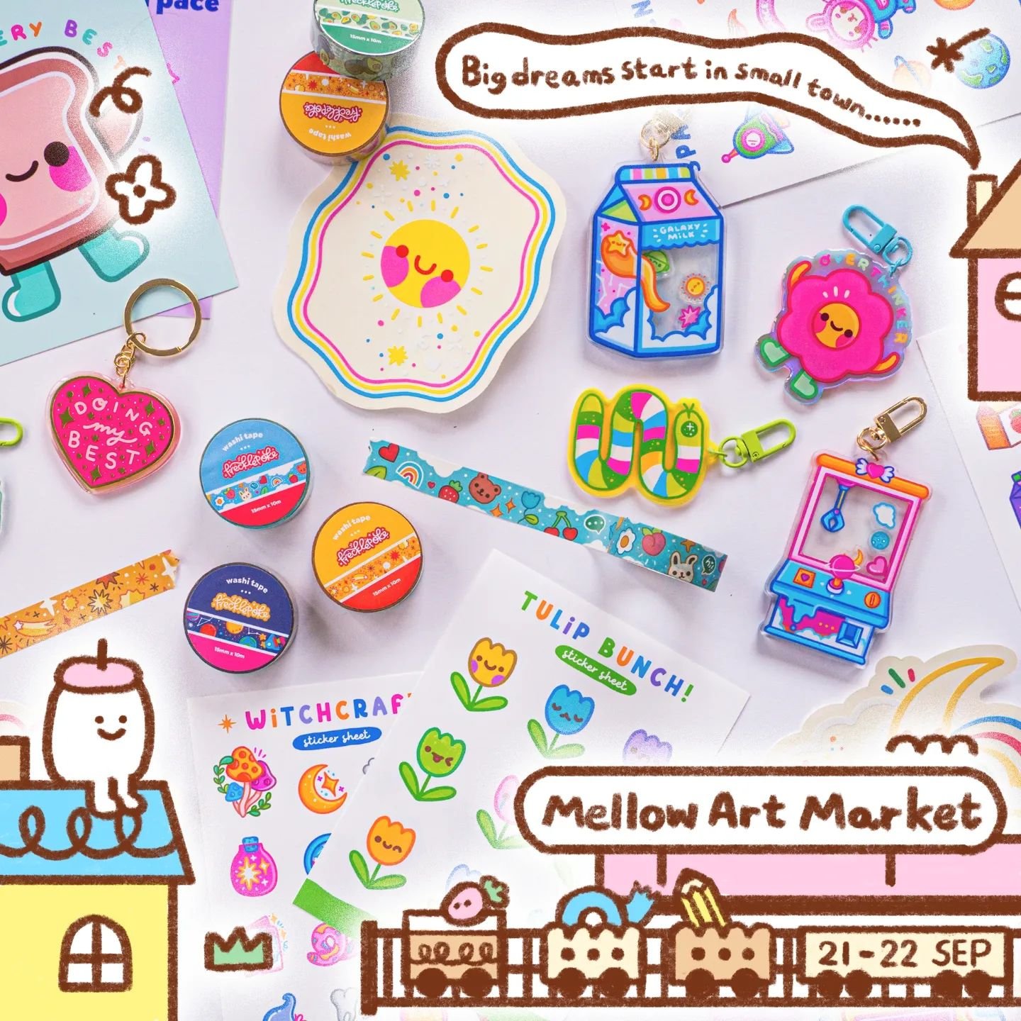 🏠 Artist Showcase:  @frecklepoke

As a lover of all things cute and stationery addicted, Freckle Poke was born. Incorporating fun colours and a touch of nostalgia in my art truly brought me joy and I wanted to create that feeling of joy for others t