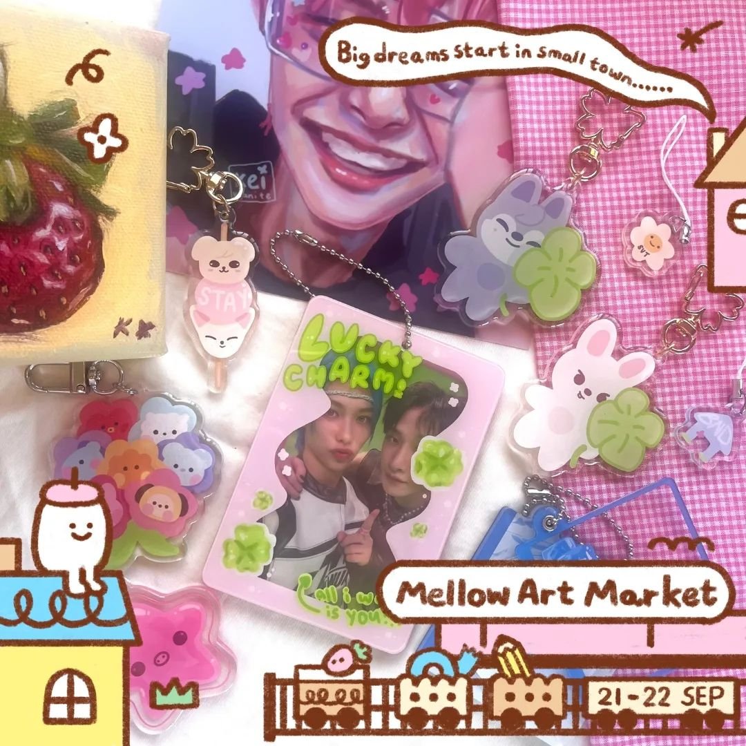 🏠 Artist Showcase:  @k_kyanite_

hi my name is kei and im an artist from Sydney! I create dreamy art inspired by the joys around me and my love for Kpop! i have a variety of original and fanart products ranging from cute charms to oil paintings! 

I