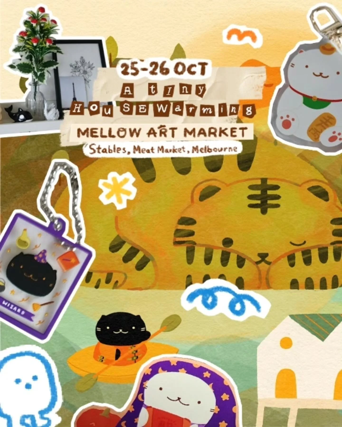 🗝 🌻 🏠︎ Knock knock...@sushiball.studios  has moved in&hellip;

My art is all about cute, round, chonky cats and tigers, and their life in their whimsy little world where everything is cute, round and cosy. I hope these little characters bring as m