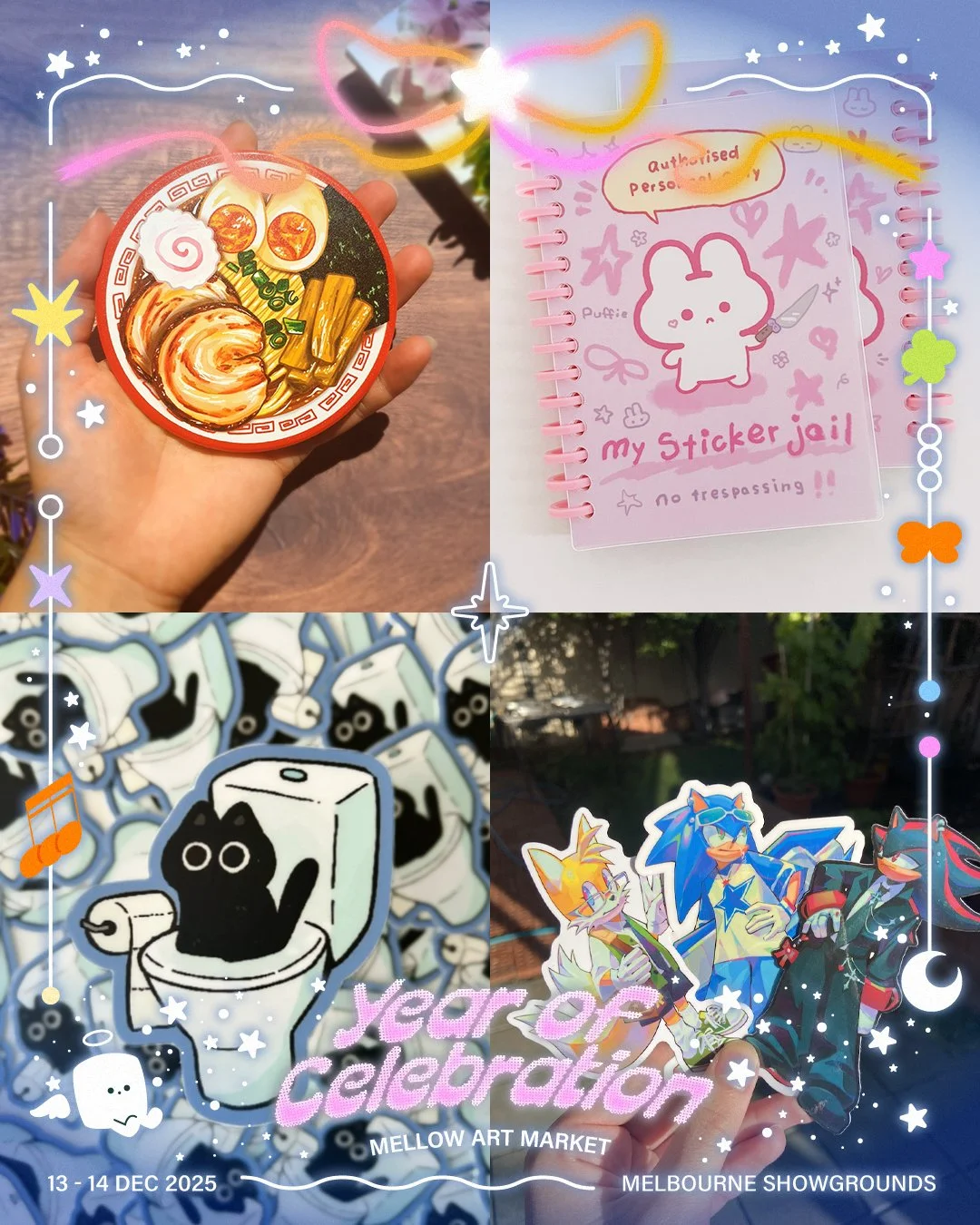 Introducing another group from our carnival parade line-up!
We are featuring 4 artists in one post &mdash; please refer to the images from left to right, top to bottom for the line-up ✨

@caeruscafe (Table H6)
Welcome to Caerus Cafe, a cosy cafe for 