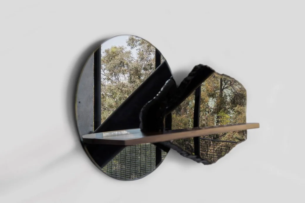 Another stone piece from @_senstudio this mirror is functional wall art. I love how it reflects the light. Hanging as a sculpture, the piece called Partial Eclipse, is anchored by the obsidian giving any room it's placed in a more tranquil refuge to 