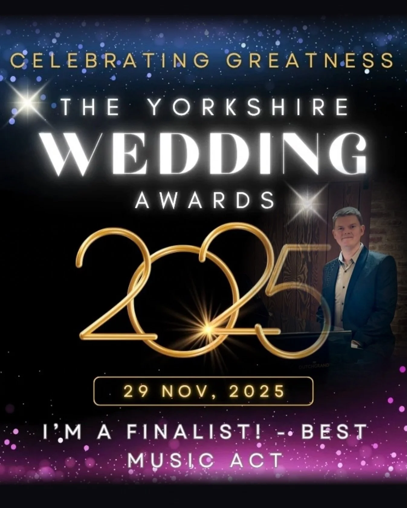 Some Lovely News to Share 🎶

I&rsquo;m over the moon to share that I&rsquo;ve been named a Finalist in the Yorkshire Wedding Awards 2025 for Best Music Act! 💍🎶
@theyorkshireweddingawards @theukweddingevent

Nearly two years ago, I launched Yorkshi