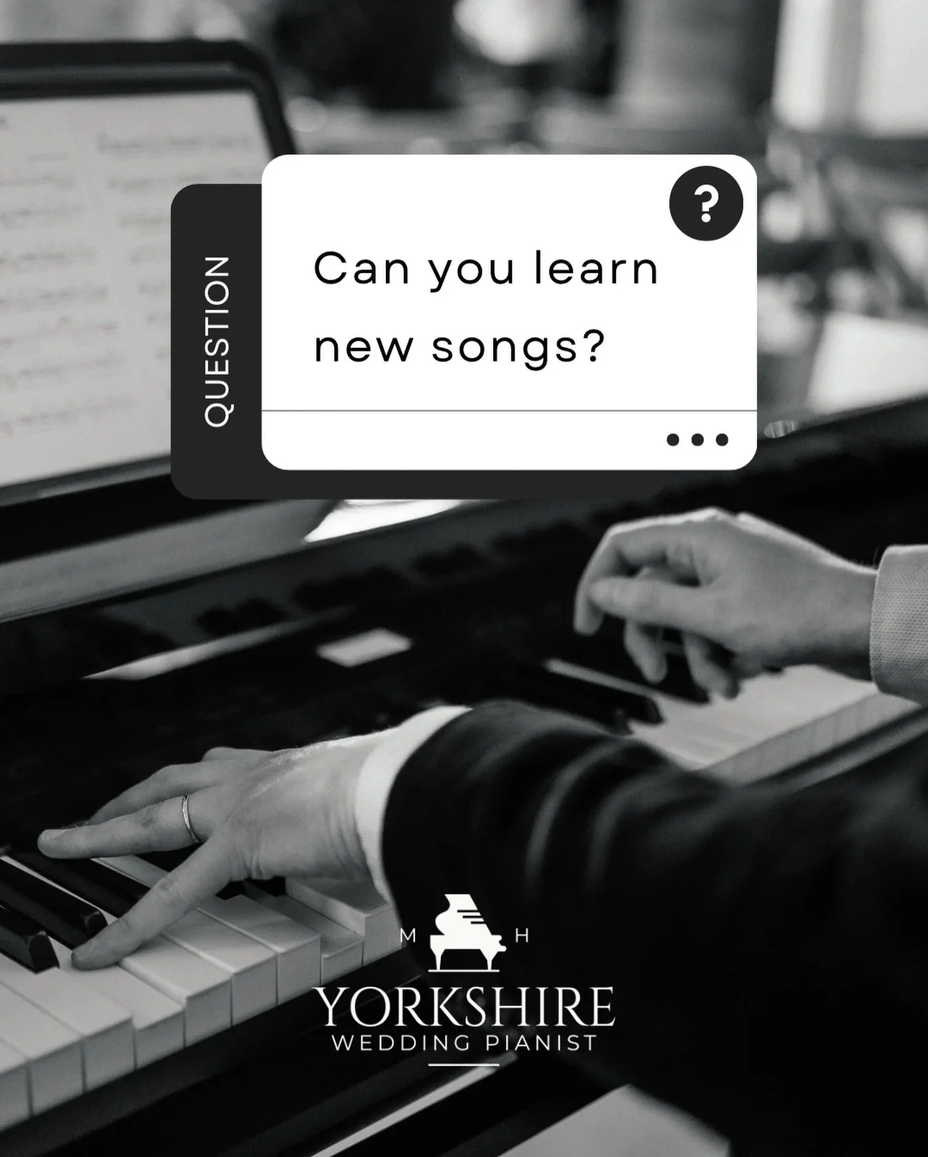 I&rsquo;m often asked one question more than any other: &ldquo;Can you learn new songs?&rdquo;
And the answer will always be&hellip; absolutely, yes! ✨🎹💍

One of my favourite parts of being a wedding pianist is hearing the songs that couples dream 