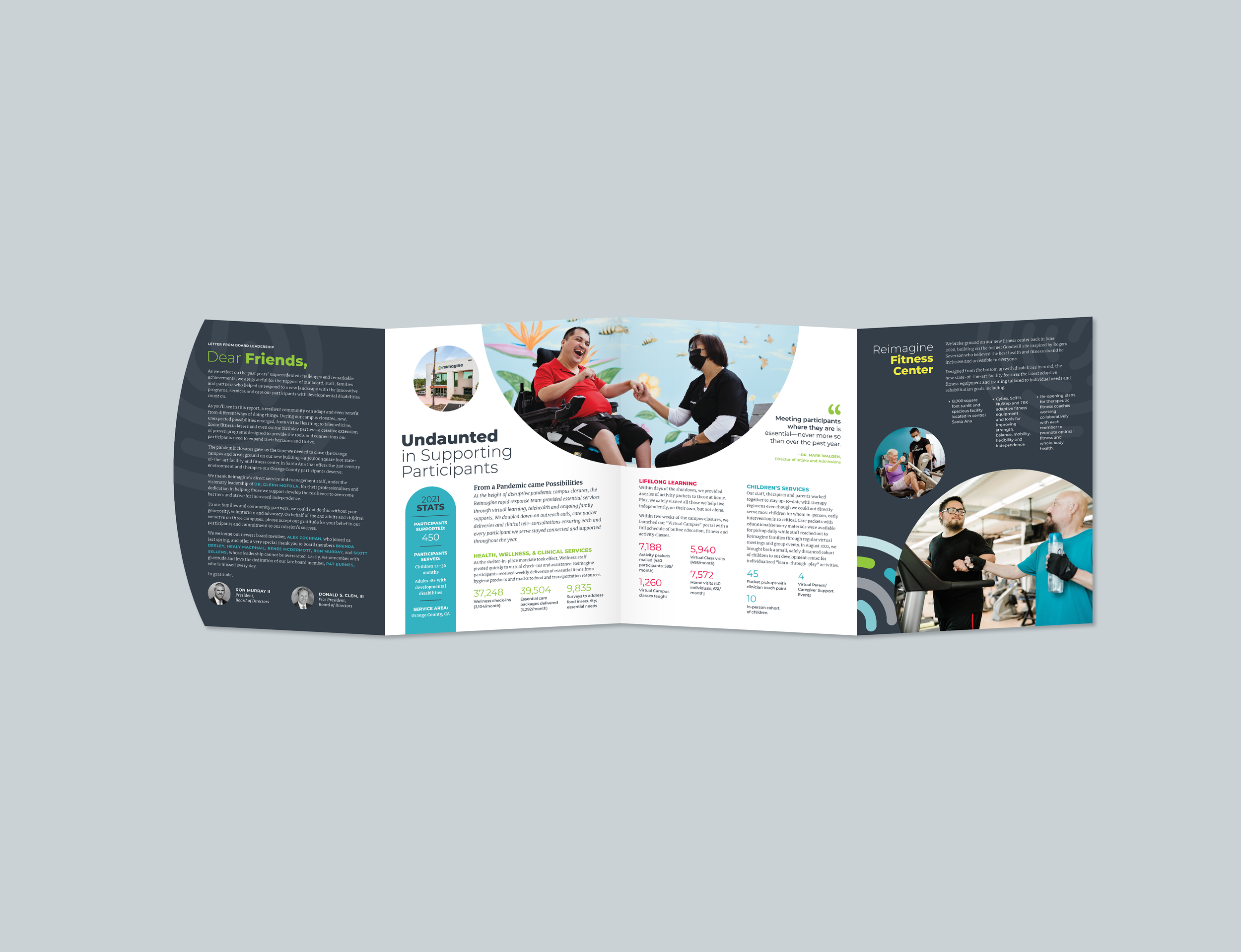 Reimagine Annual Report Inside Spread Design