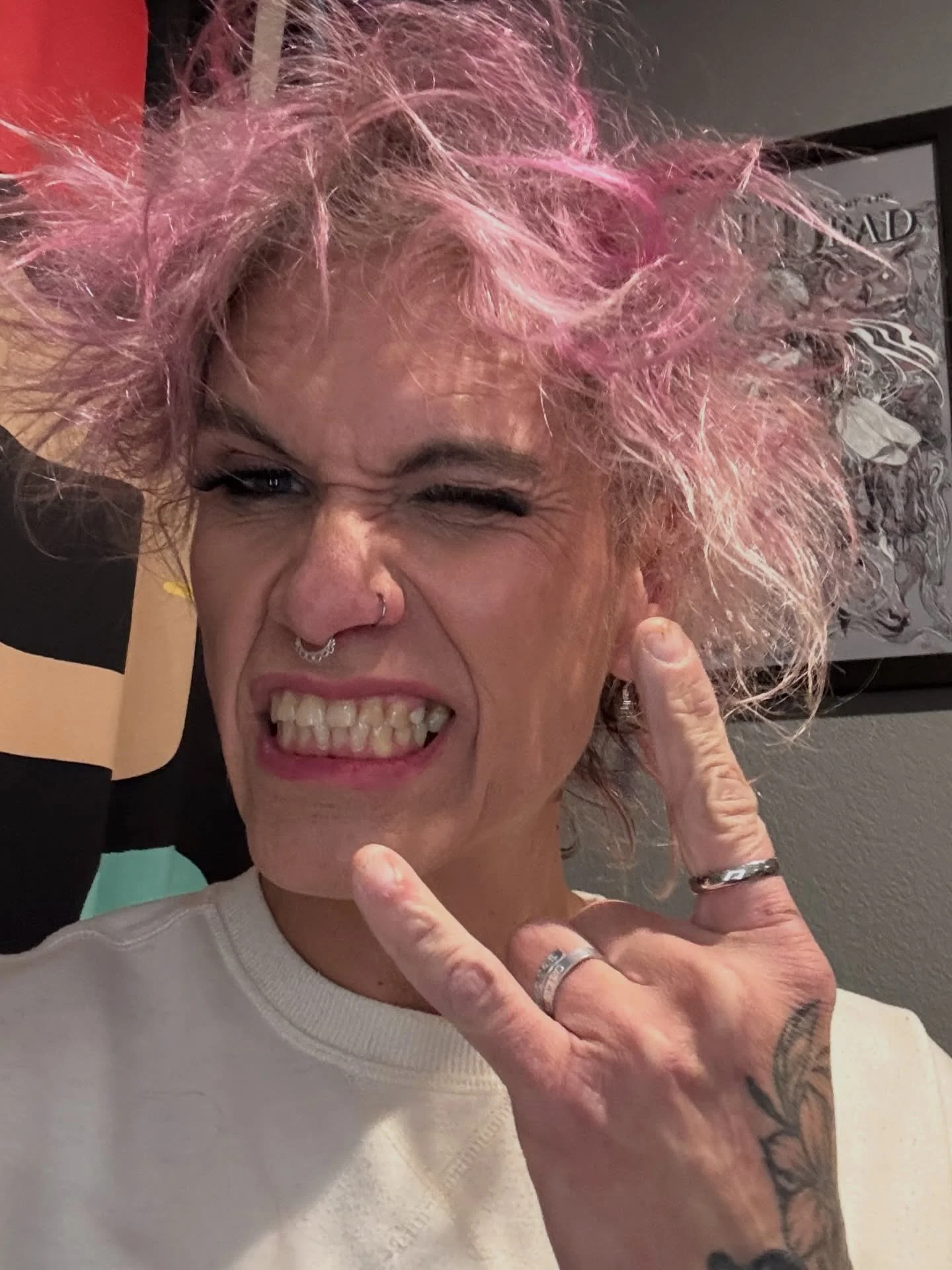 When you wear a beanie all day and you finally get home to unleash the madness that was hiding underneath. Crazy hair is my favorite.