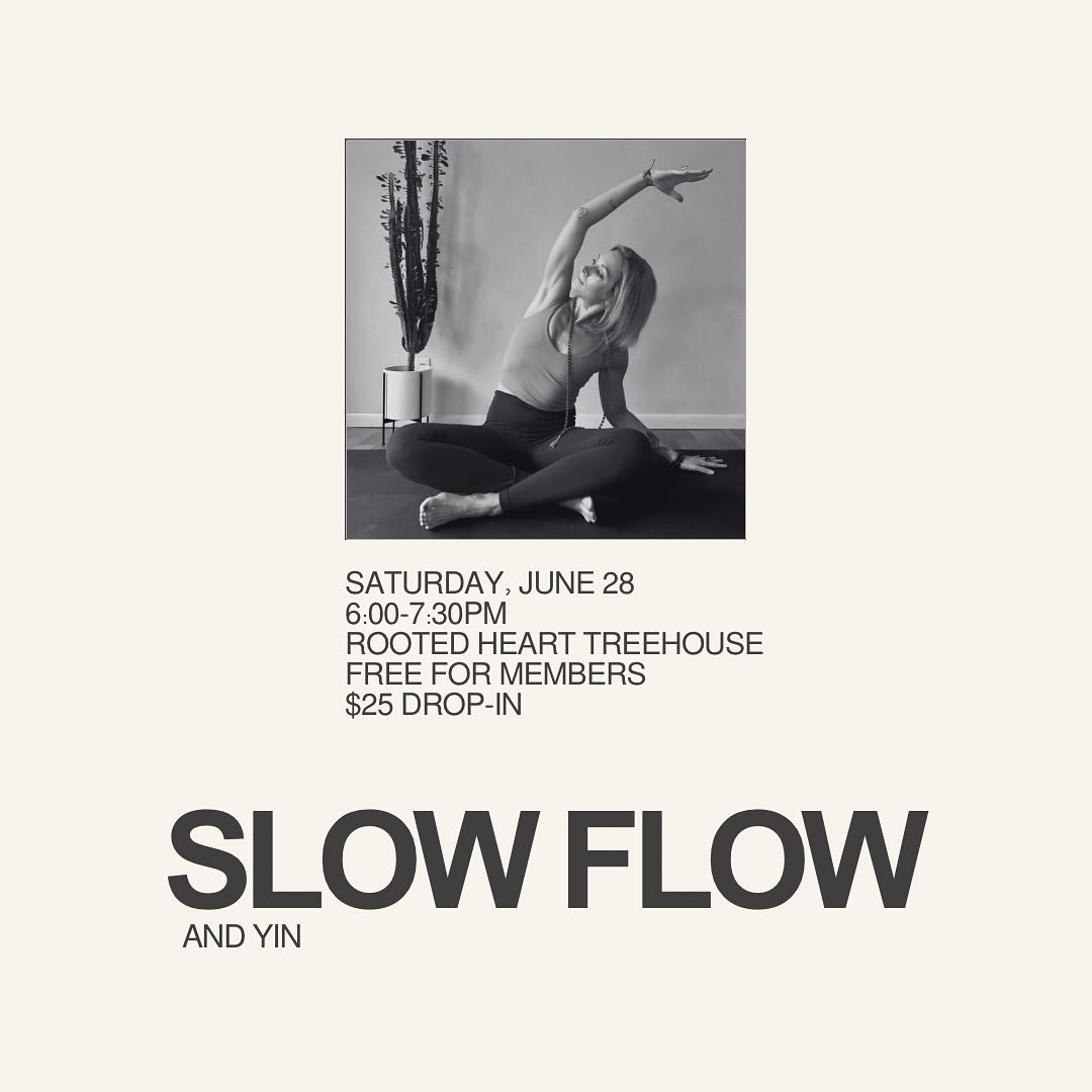 ✨Slow Flow + Yin is back on June 28!✨

Join me at Rooted Heart (@rootedheartyogawellness) on Saturday, June 28 from 6-7:30pm for a slow, nurturing flow followed by a yin yoga practice. An evening designed to foster quiet exploration and deep release.