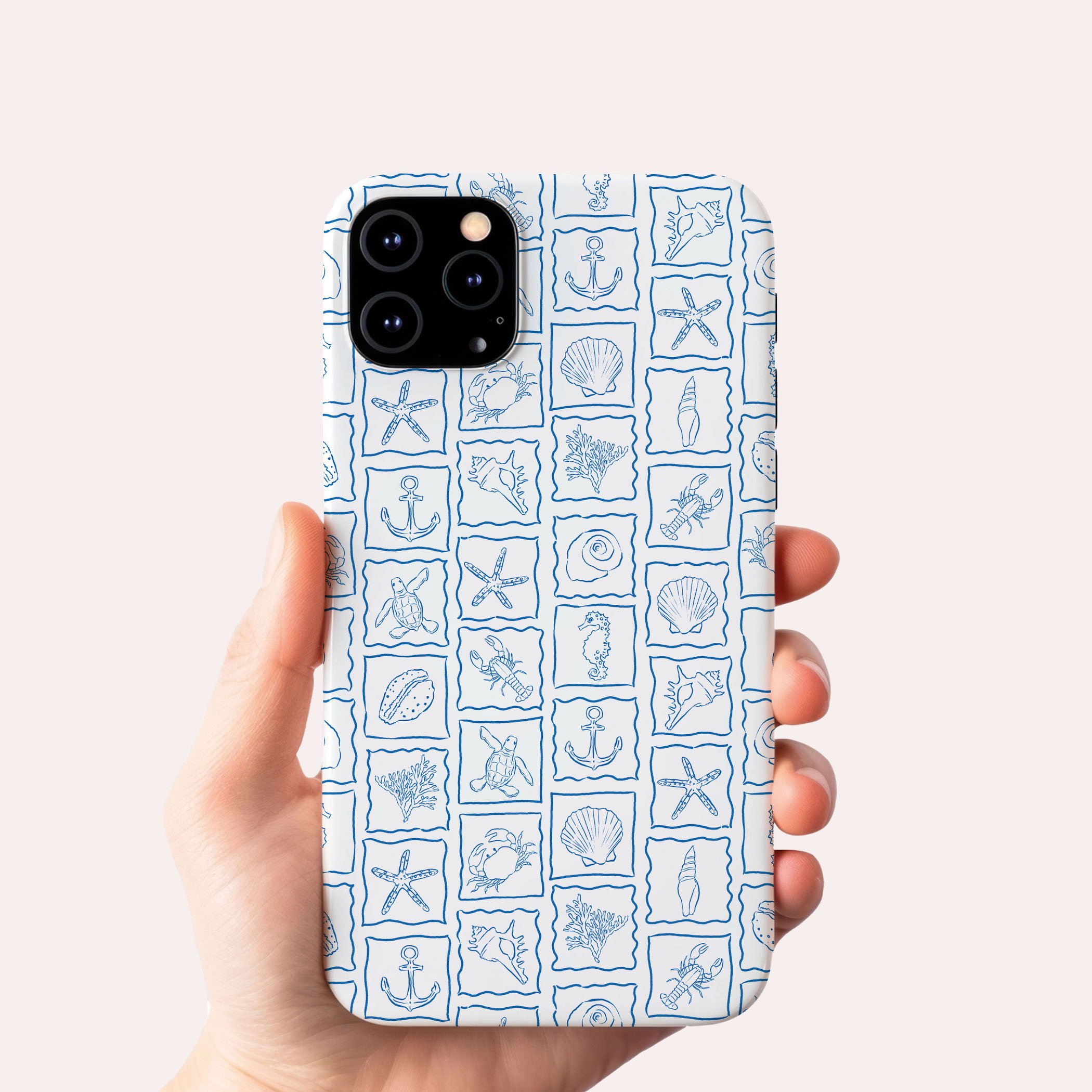 Beach-themed print design suitable for phone cases.