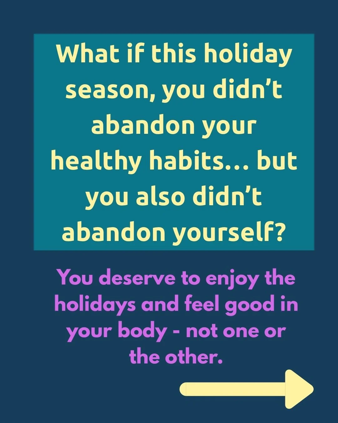 We treat the holidays like this giant, chaotic season that &ldquo;ruins&rdquo; our routines&hellip; but when you really think about it?

The holidays are only 3 - 4 actual days spread across 6 - 8 weeks.
 And so many women end up throwing away the en
