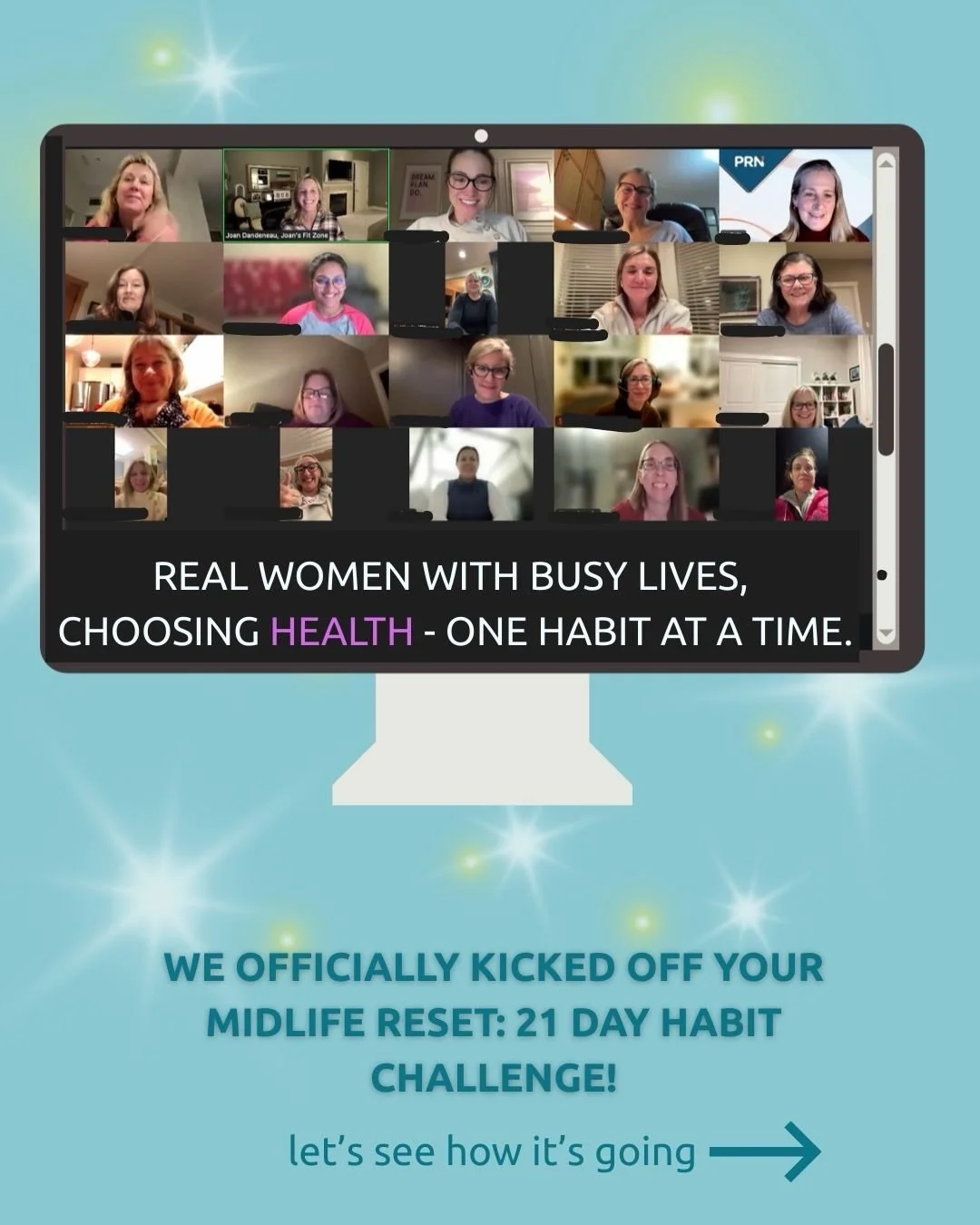Still smiling after our 21 Day Habit Challenge Kickoff Call ✨

60 women. One decision: to stop overthinking and start showing up.

The energy inside this challenge has been incredible - women engaging in the chat, solidifying their habits, making cle
