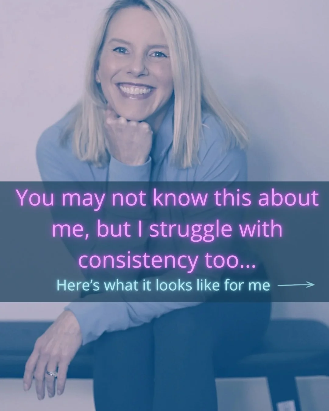 It might surprise you to know that I struggle with consistency too.

Not with my workouts.
Not with nutrition.
But with showing up online for my business when life gets full.

Social media is always the first thing to go.

When my calendar fills up w