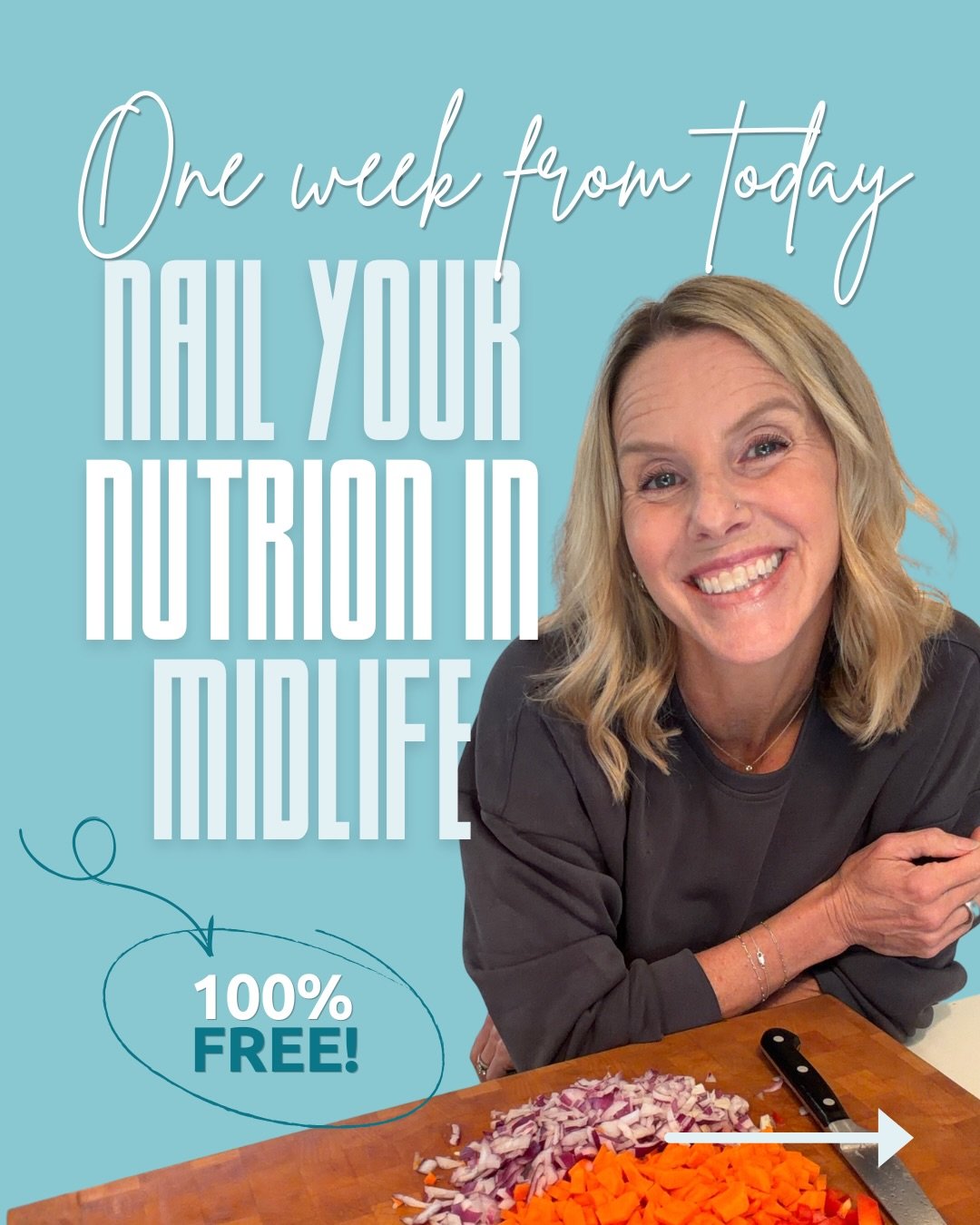 Announcing something I&rsquo;ve been working on for a while and it&rsquo;s completely free. 🙌

Nail Your Nutrition in Midlife is a FREE 2-day live workshop for women 40+ who are done relying on willpower and ready to build a simple food system that 